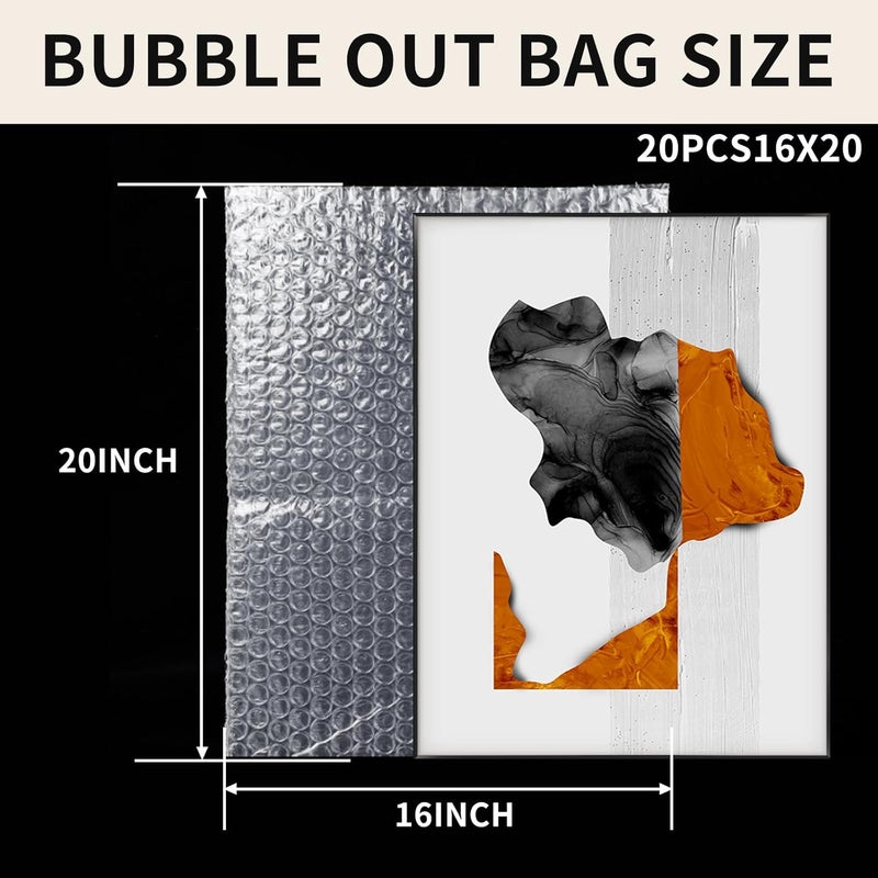 AFROX 16 x 20 Inch Bubble Pouches Wrap, 20Pcs Bubble Out Bags Pouches Double Walled Wrap Pouches Protective Cushioning Bubble Pouch for Packing, Moving, Shipping and Storage - Image 2